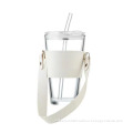 Creative glass sippy cup Simple atmosphere Large capacity High appearance level coffee cup Easy to lift the rope cup